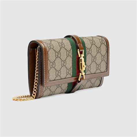 brown leather gucci wallet and coin purse womens|Gucci jackie 1961 chain wallet.